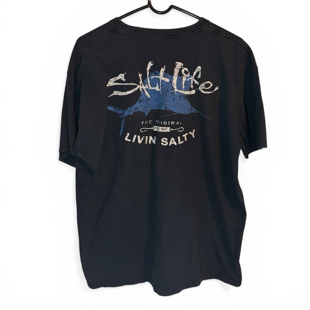 Salt Life Men’s Navy Blue 'Livin Salty' Graphic Tee Sz Large
